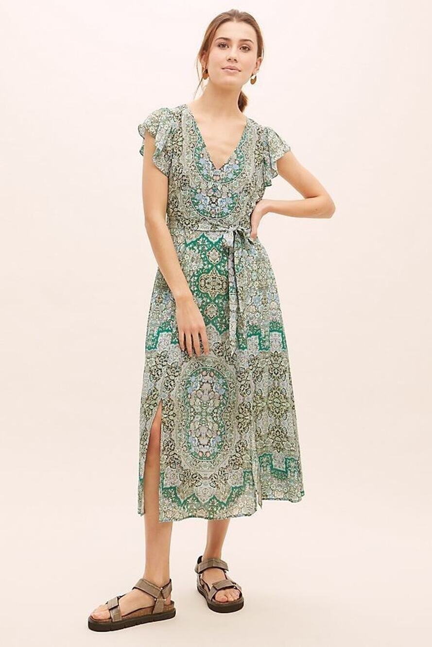 New Anthropologie x Kachel Grace Midi Dress Size 6 Tapestry Geo